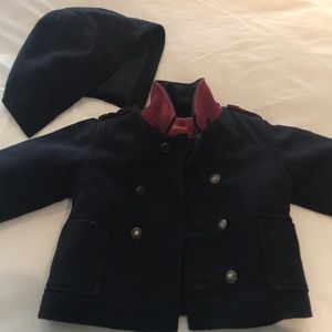 Navy blue toddler boy jacadi pea coat